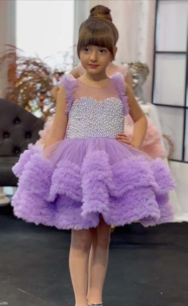 Sara Purple Fluffy Girls Birthday Dress Liba Fashion Sara Purple Fluffy Girls Birthday Dress Liba Fashion