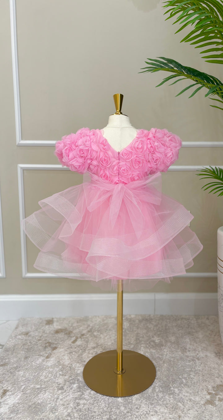 Anaya Girls Pink Blossom Party Dress