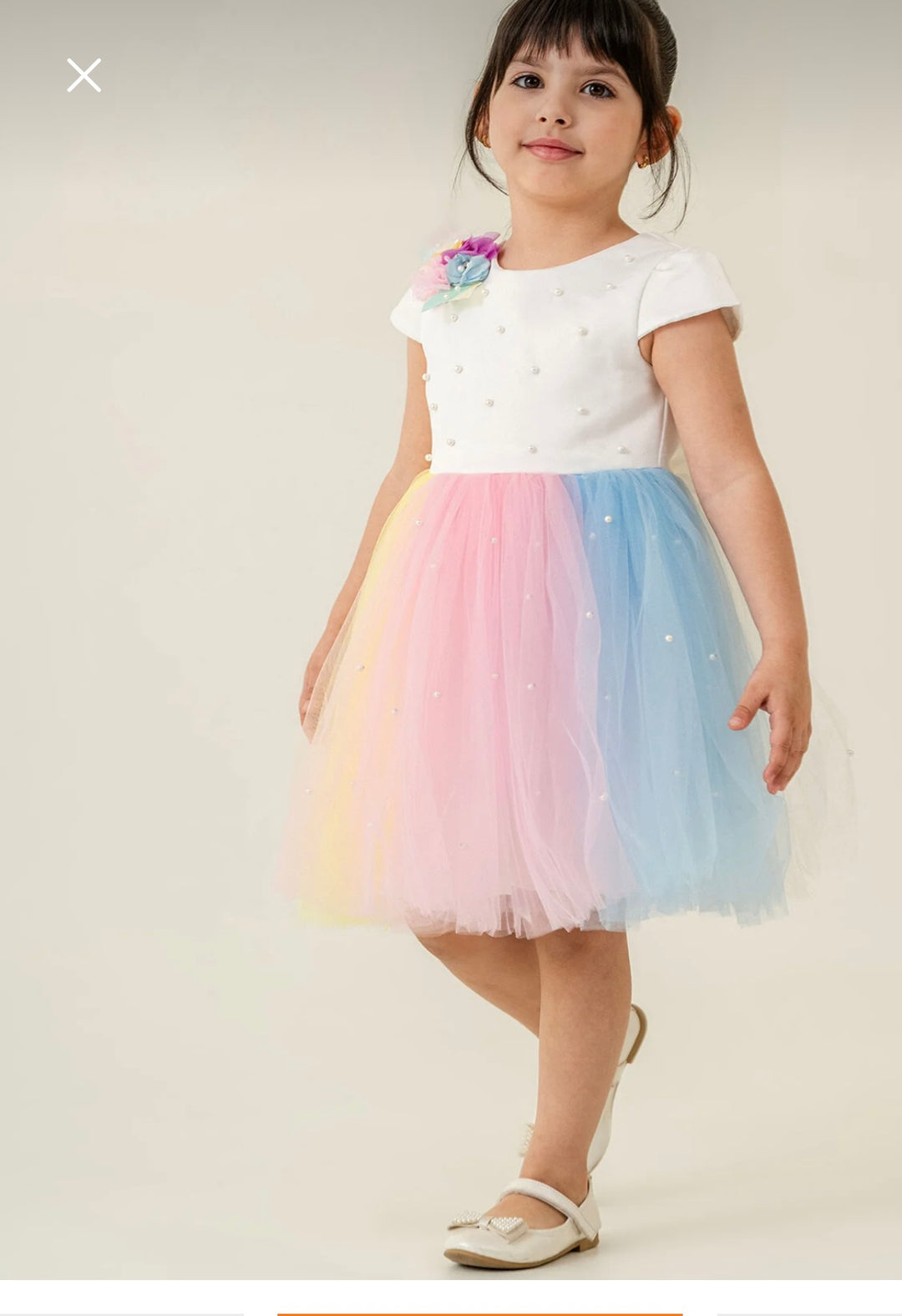 Elaf Girls Rainbow Ombre Tulle Party Dress