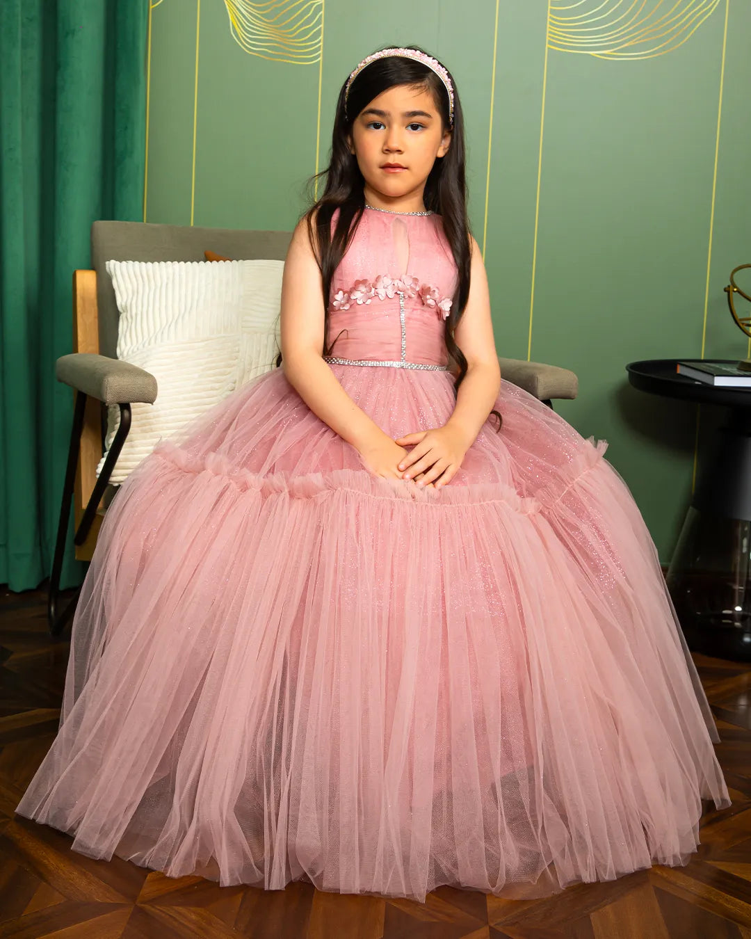 Girls pink ball outlet gown