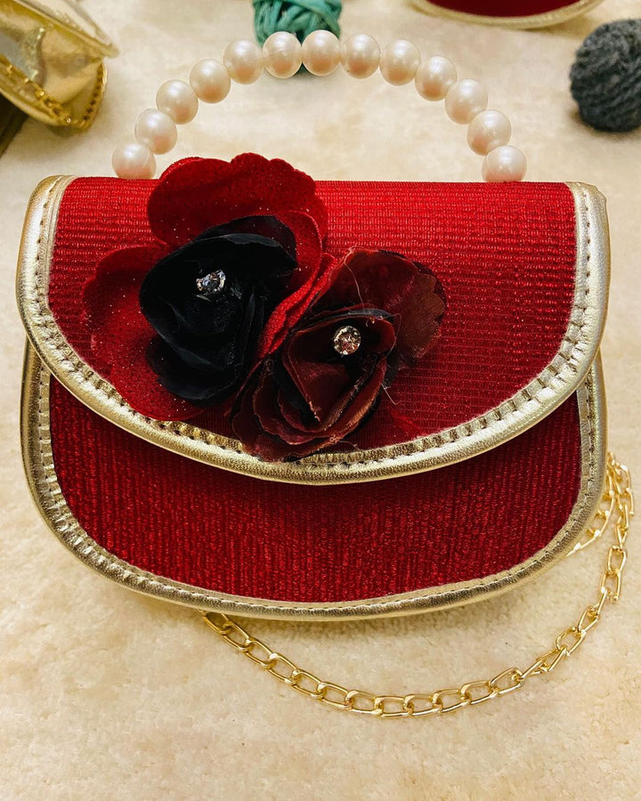 Handmade Red Flower Bag