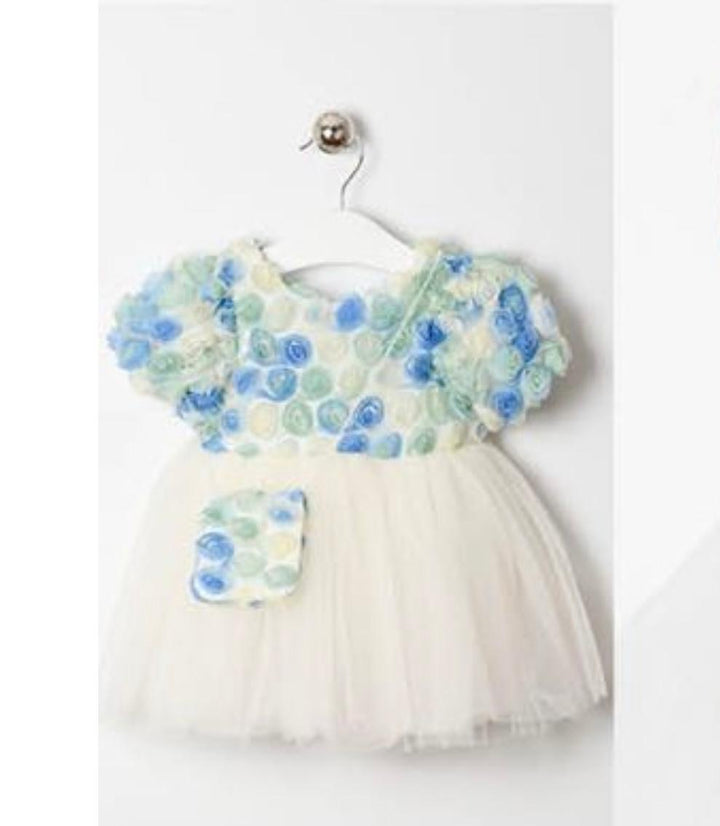 Marjan Blue Floral Baby Girl Birthday Dress