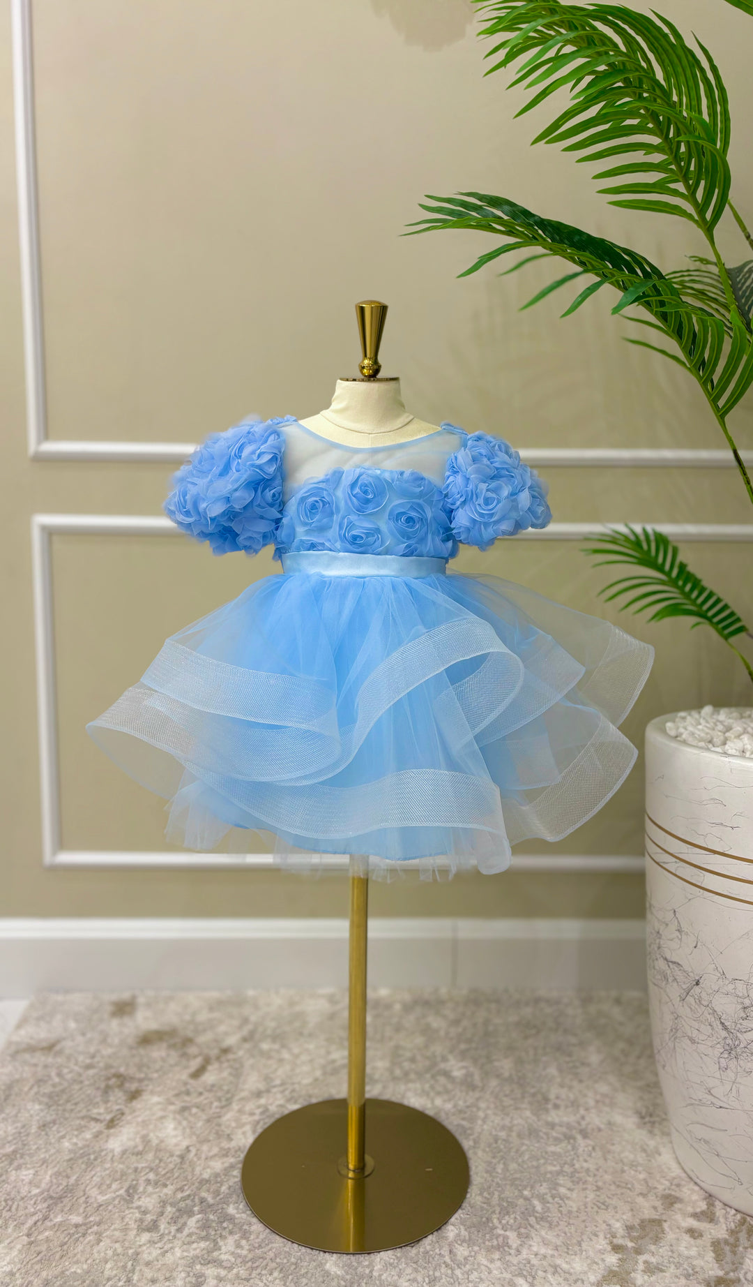 Anaya Girls Blue Blossom Party Dress