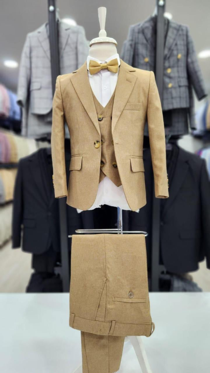 Trendy Boys' Light Brown Blazer Outfit