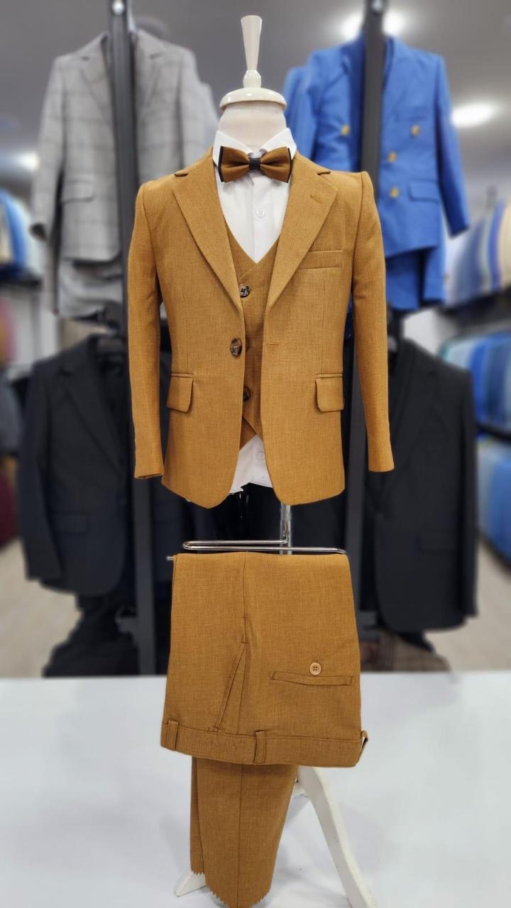 Trendy Boys' Brown Blazer Outfit