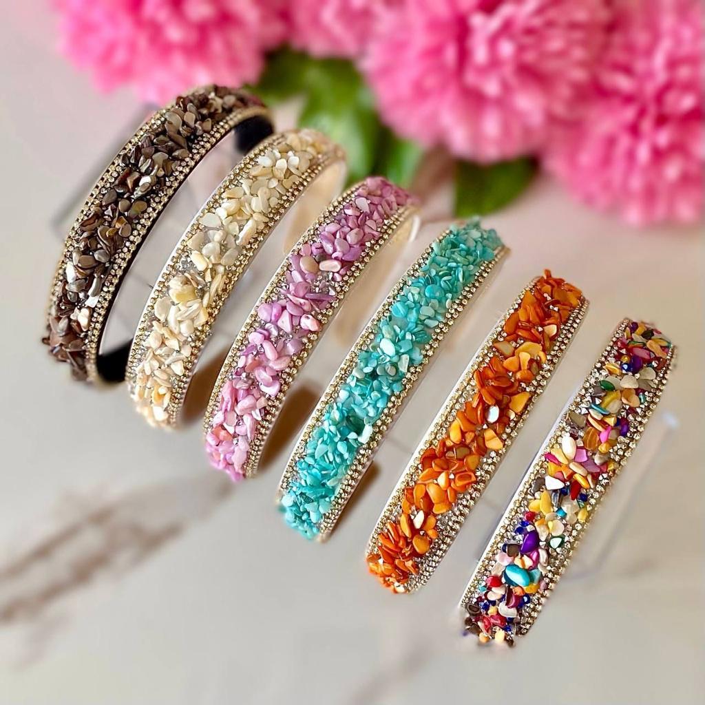 Multi Color Crystal Rhinestone Luxury Handmade Hairband