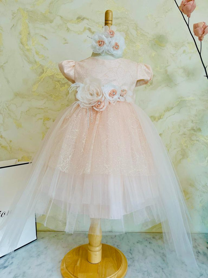 Peach Princess Designer Girl Birthday Party Dress