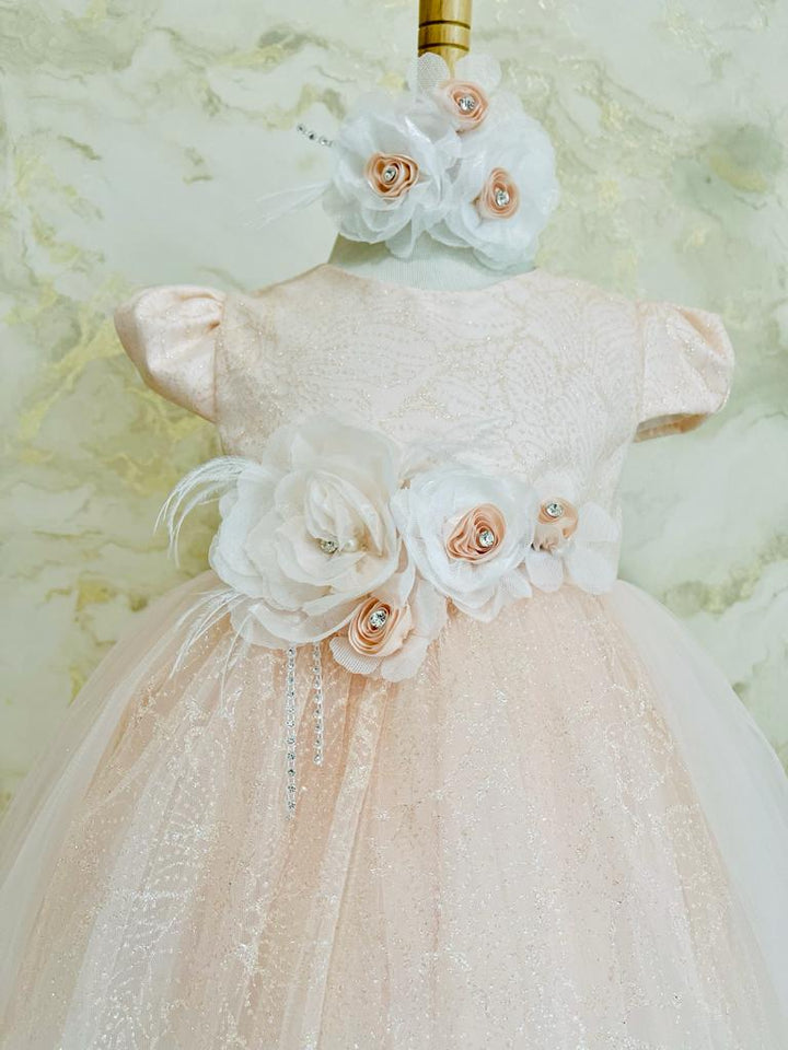 Peach Princess Designer Girl Birthday Party Dress