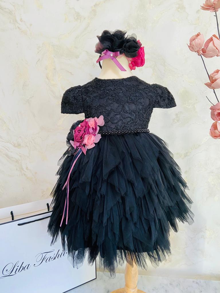 Black party wear dress for girl