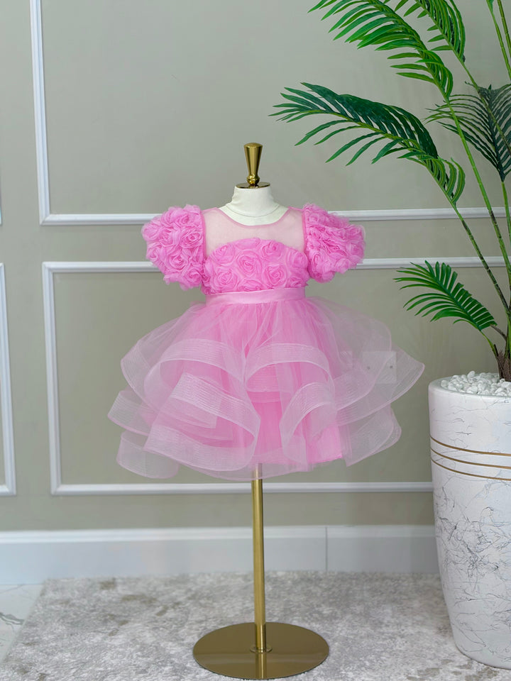 Anaya Girls Pink Blossom Party Dress
