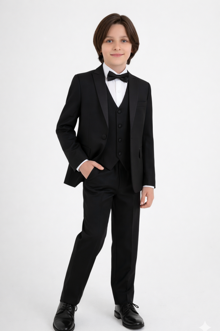 Trendy Boys' Black Suit Outfit