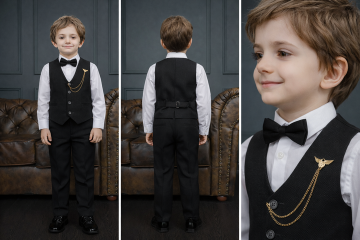 Boys Stylish Black Cut Blazer