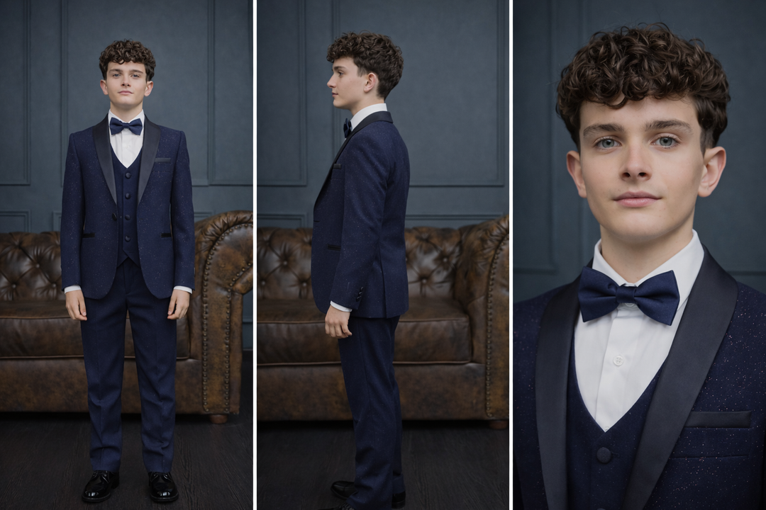 Charming Boys' Blue Tuxedo Ensemble