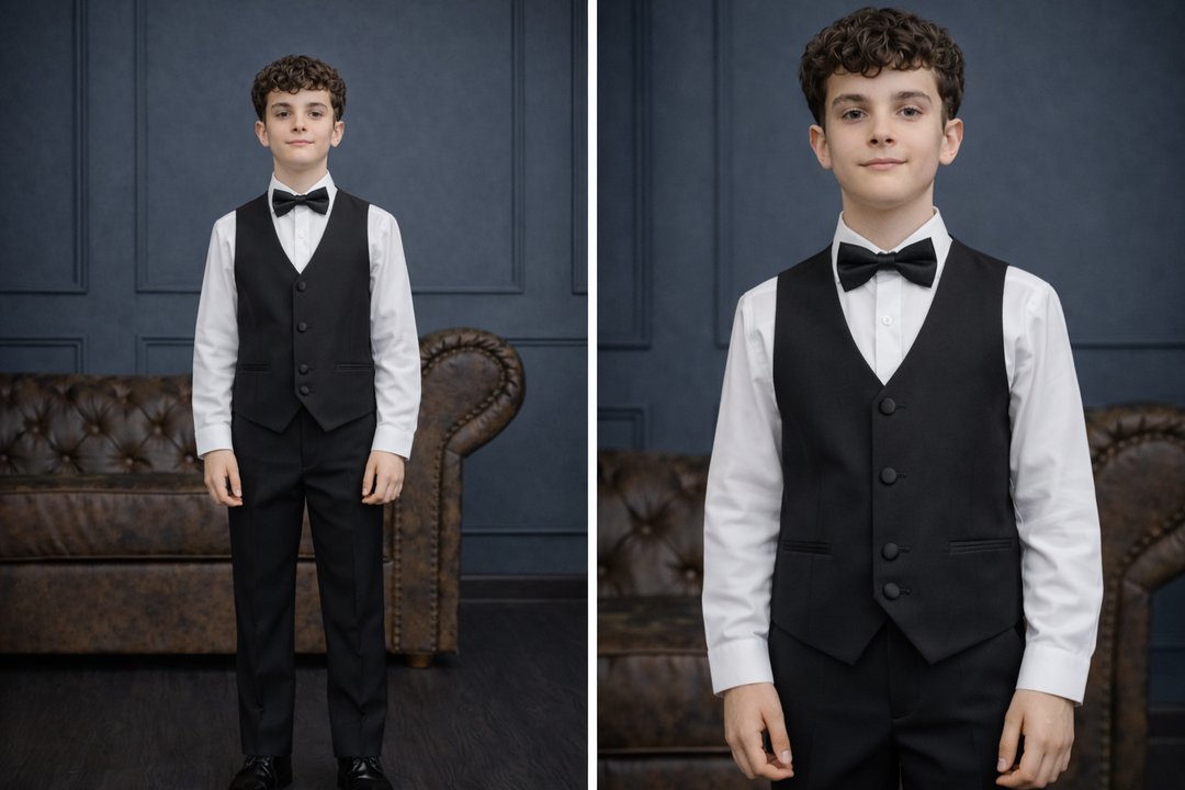 Charming Boys' Maroon Tuxedo Ensemble