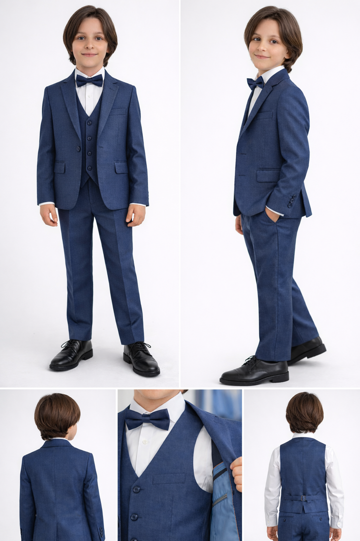Trendy Boys' Navy Blue Suit Outfit