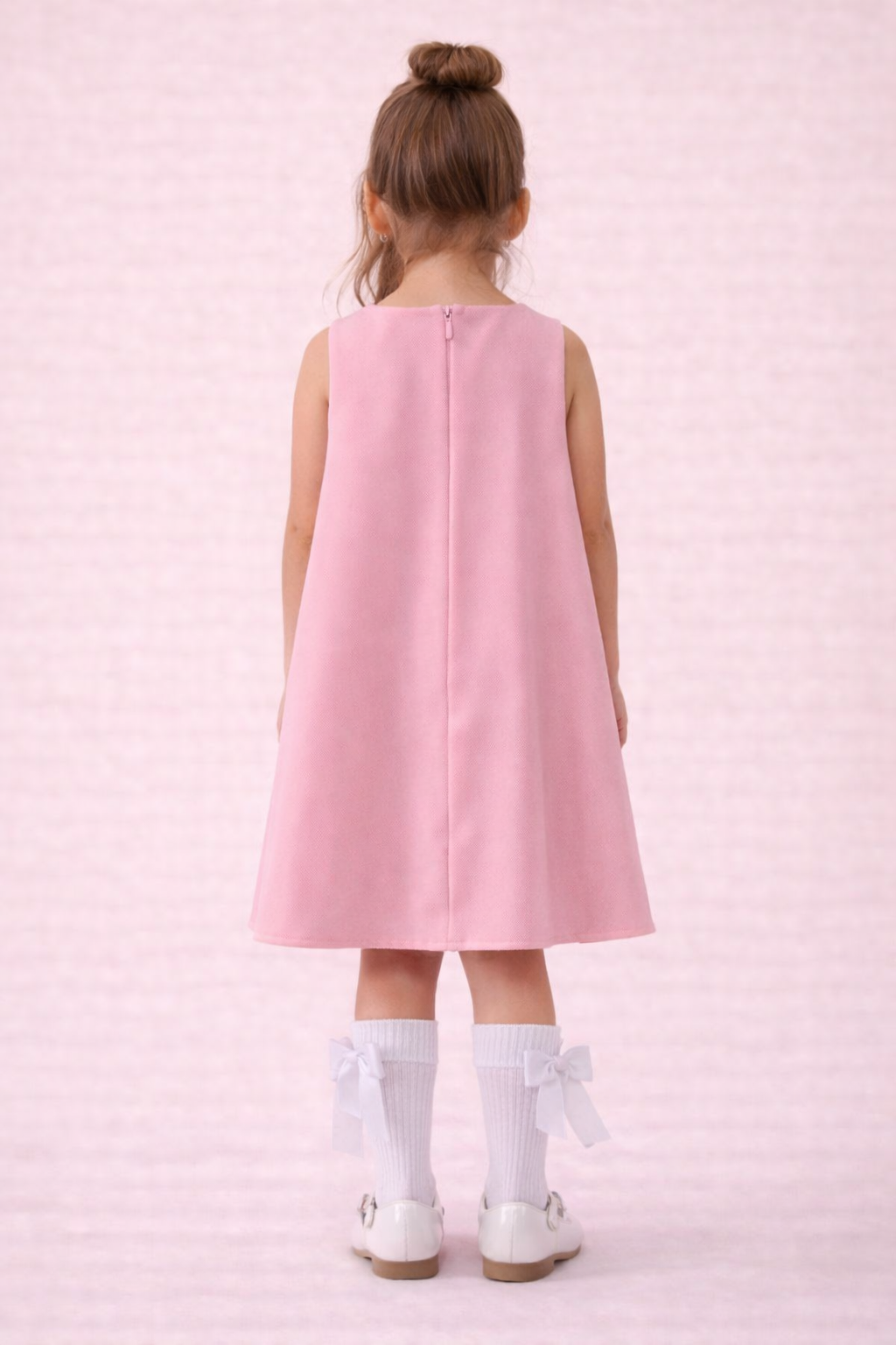 Celestine Girls Elegant Pink A-Line Dress with Triple Side Bow