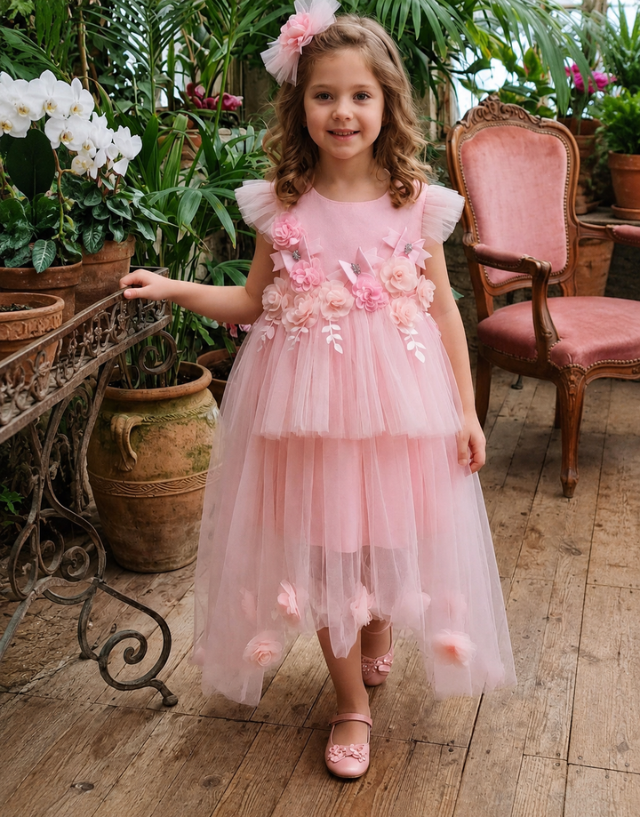Andy Pink Blossom Princess Dress for Girls