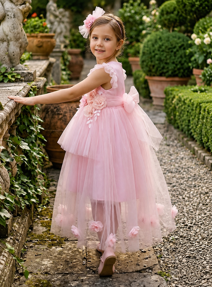 Andy Pink Blossom Princess Dress for Girls