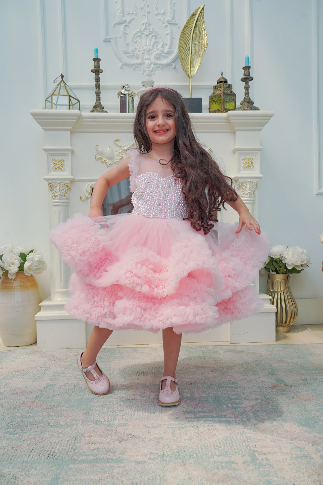 Shop Girls Pink Party Wear Dress UAE Liba Fashion Shop Girls Pink Party Wear Dress UAE Liba Fashion