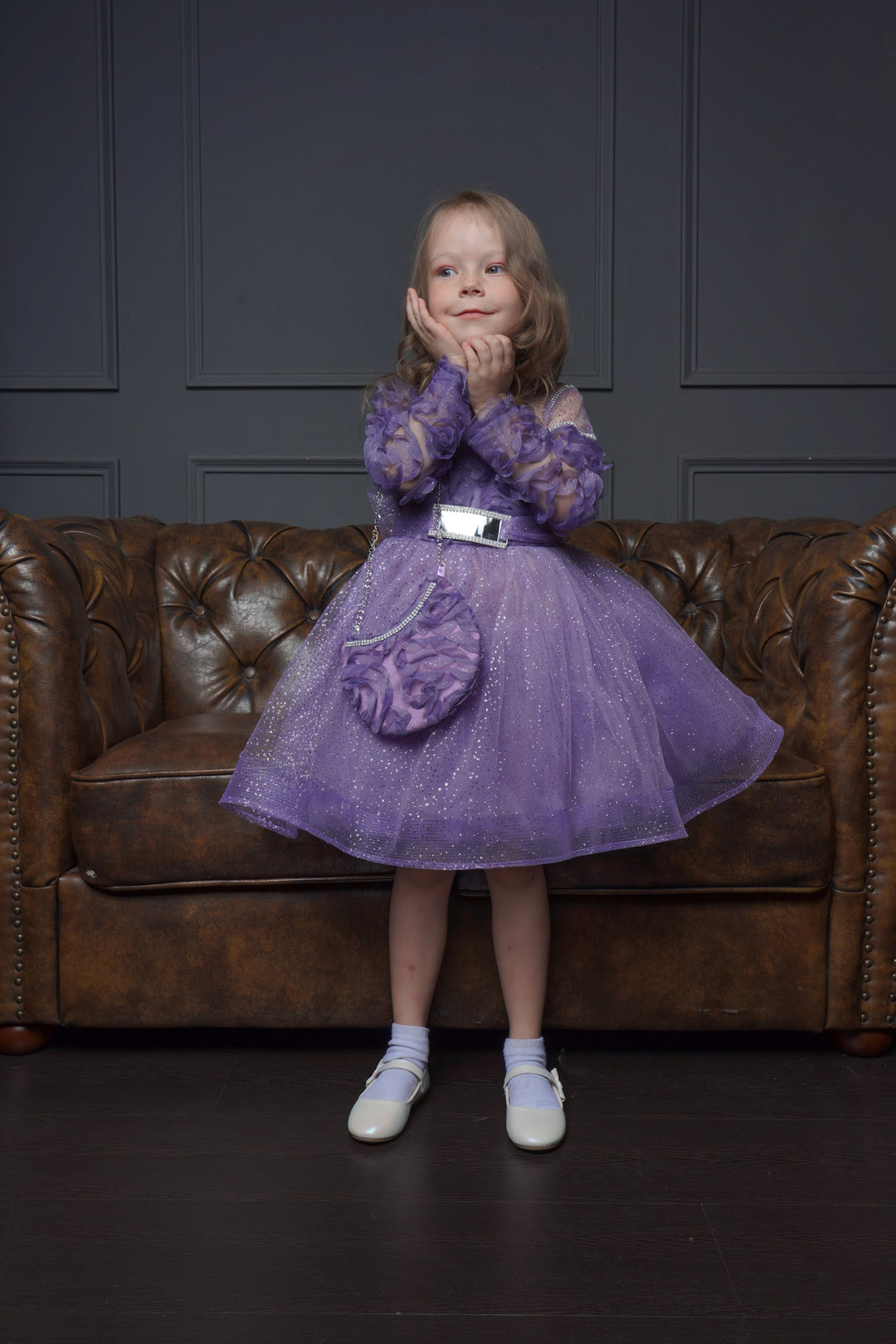 Eda Lilac Full Sleeves Birthday Dress