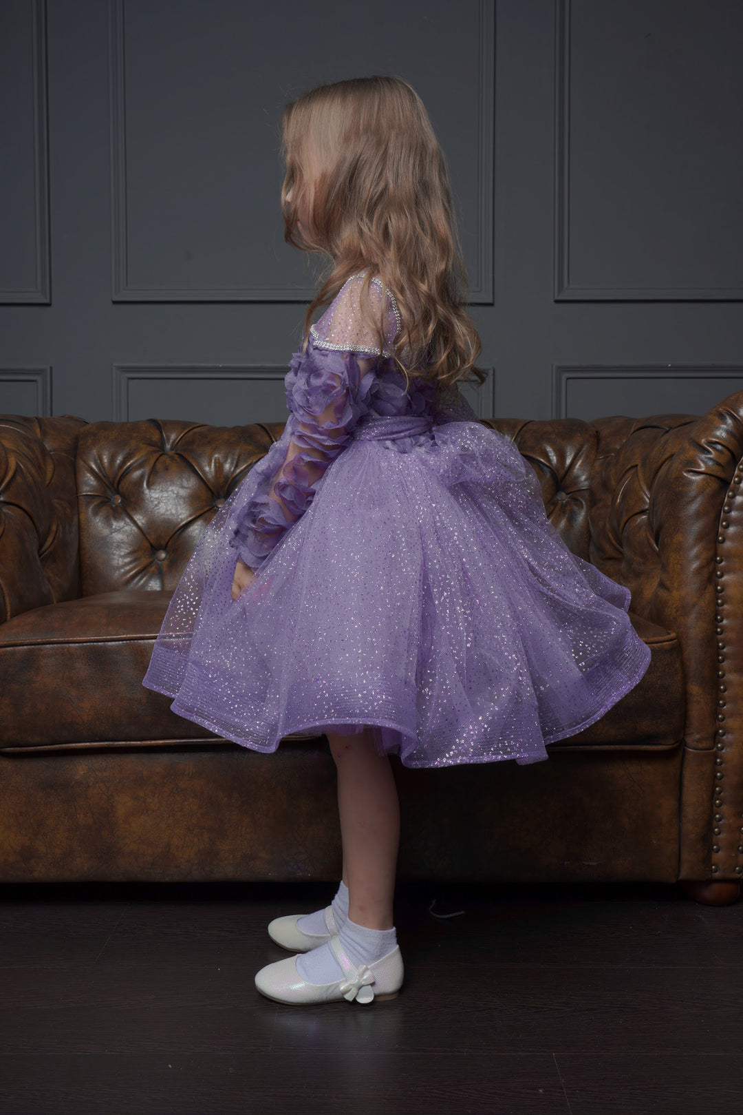 Eda Lilac Full Sleeves Birthday Dress