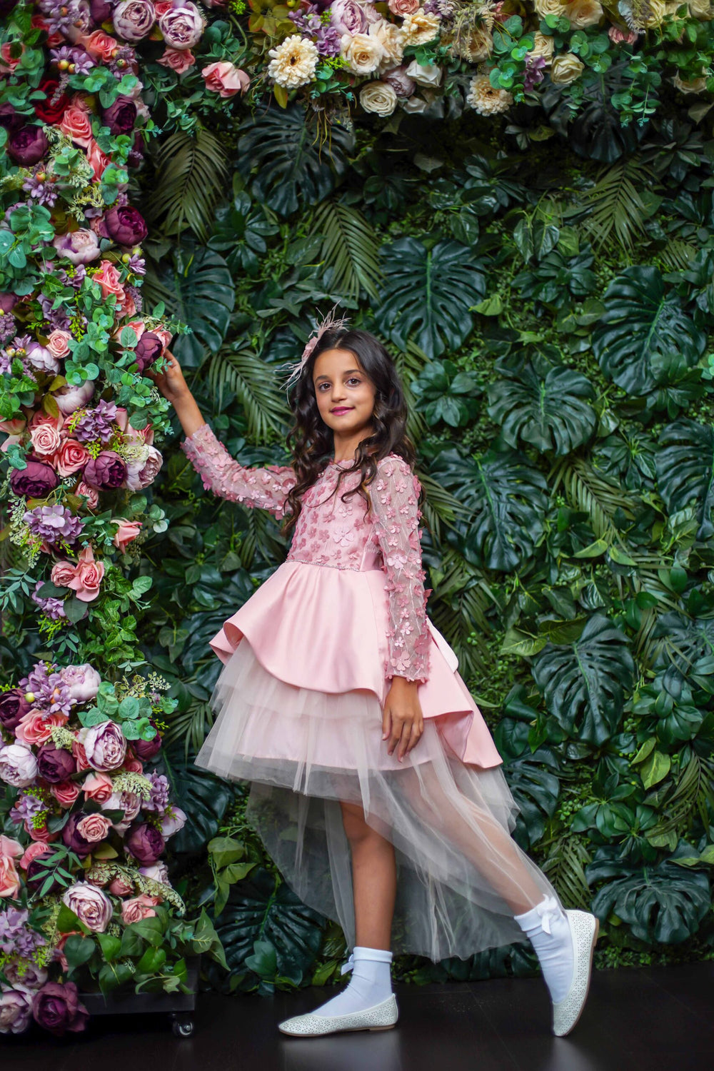 pink wedding party dress for teenage girls