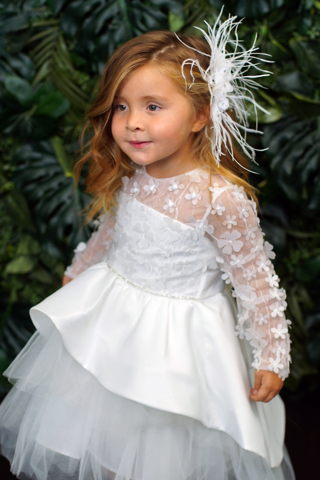  White high low Party Dress for girl