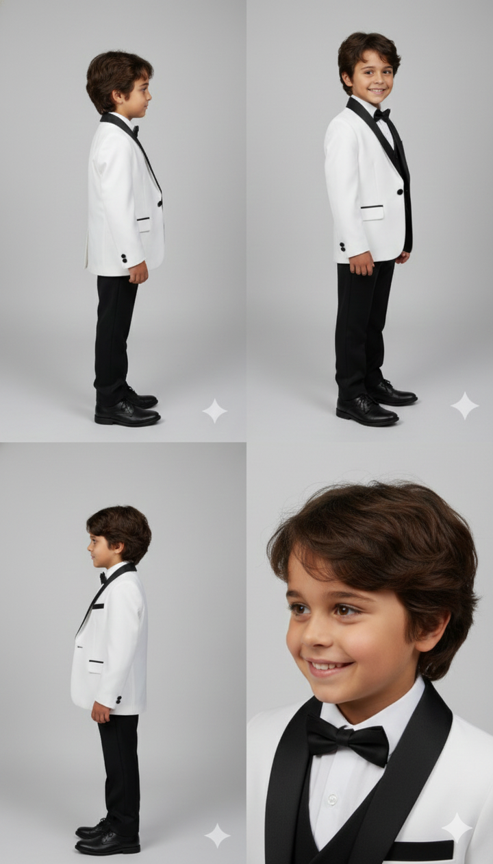 Trendy Boys' White Suit Outfit
