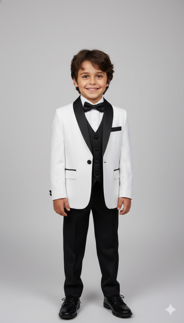 Trendy Boys' White Suit Outfit