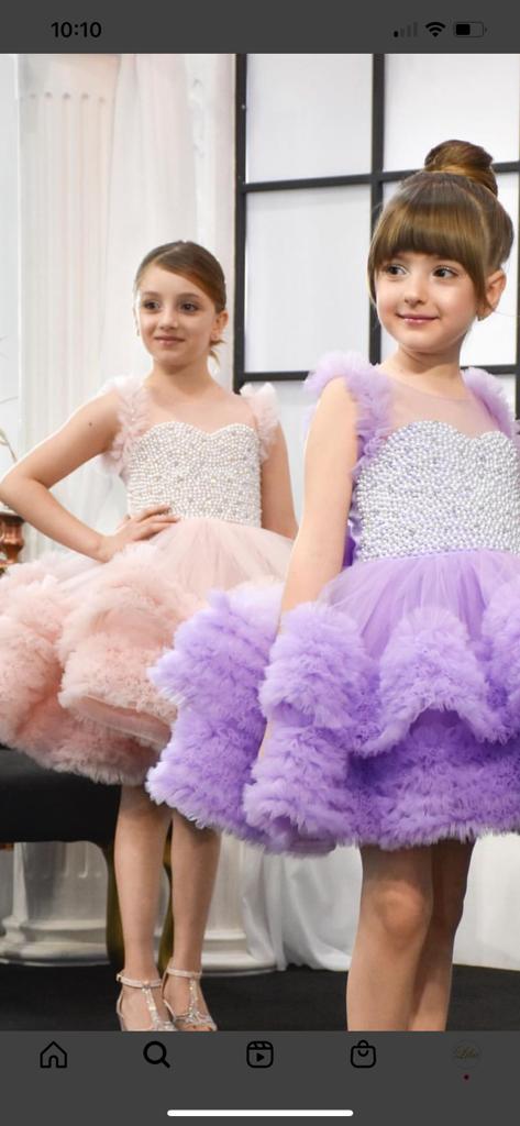 purple birthday dresses Sara Purple Fluffy Girls Birthday Dress – Liba Fashion