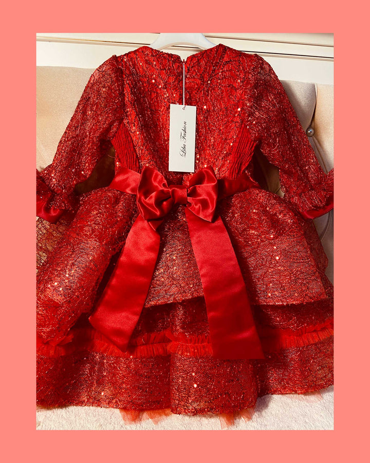 Eva Red Party Dress For Girls