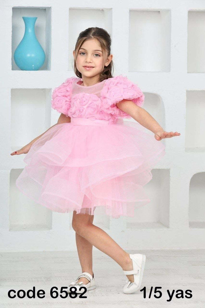 Anaya Girls Pink Blossom Party Dress