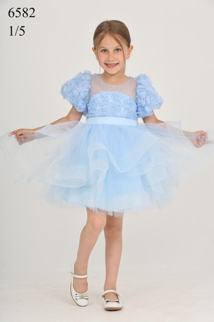 Anaya Girls Blue Blossom Party Dress