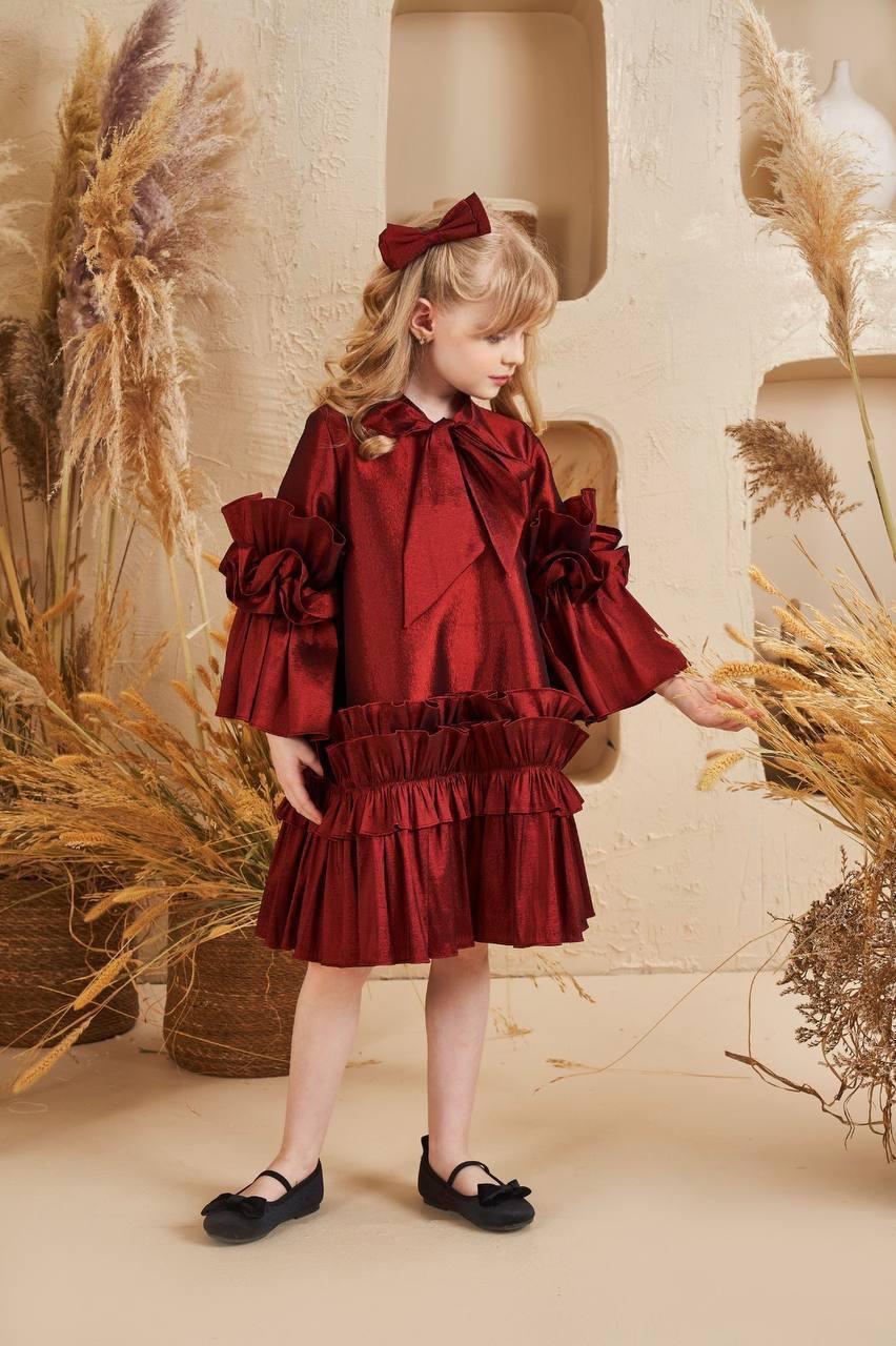Aurelia Red Ruffle Sleeve Party Dress