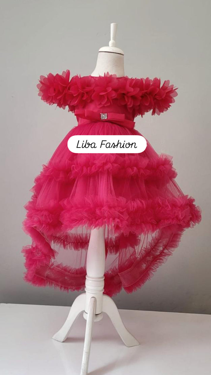 Haniya Fuchsia High-Low Princess Gown