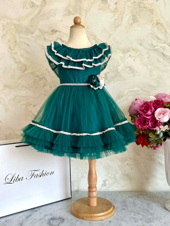 Isla Green Baby Girl Party Dress