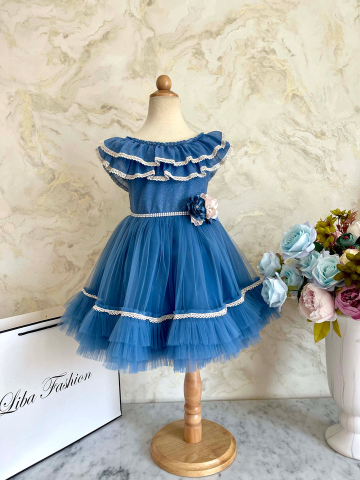 Isla Blue Baby Girl Party Dress