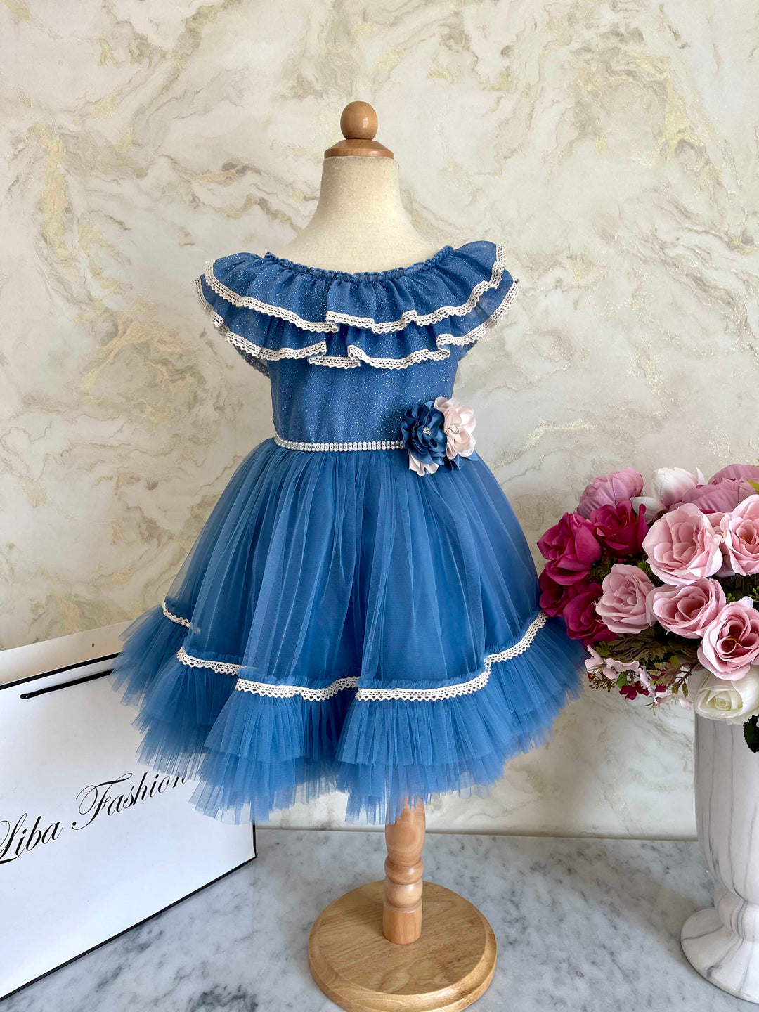 Isla Blue Baby Girl Party Dress