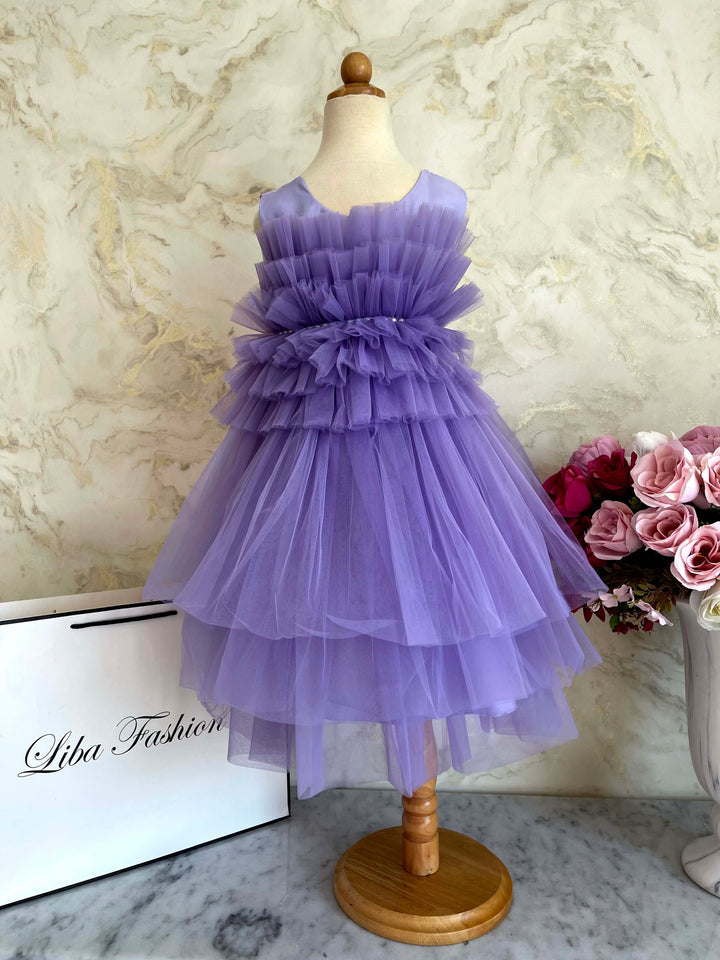 Misti Charming Lilac Multi Tiered Party Dress