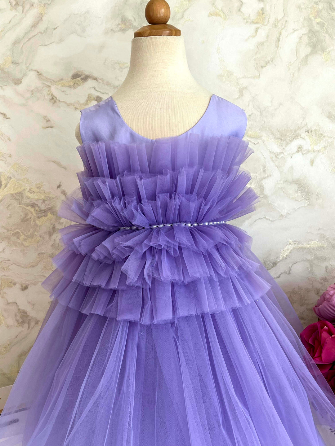 Misti Charming Lilac Multi Tiered Party Dress