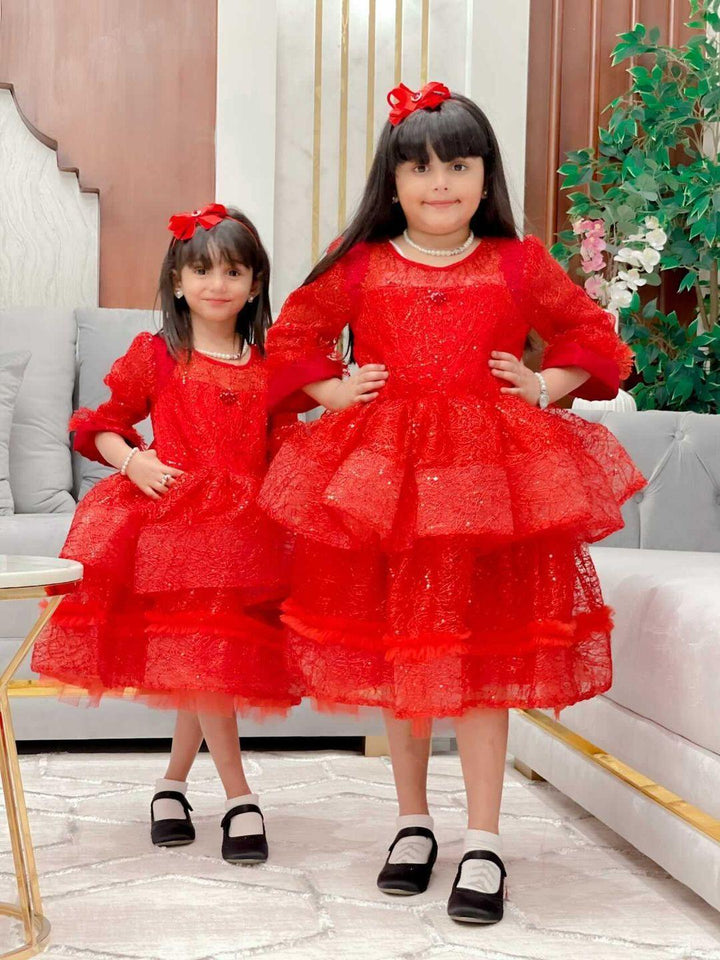 Eva Red Party Dress For Girls