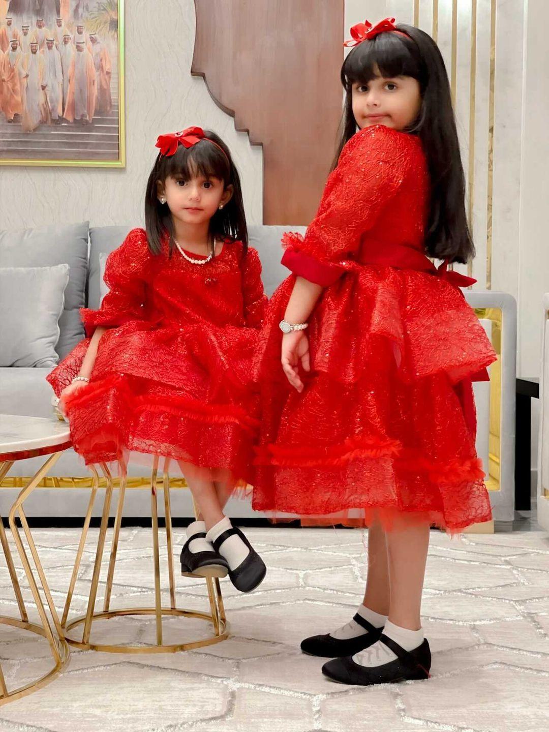 Eva Red Party Dress For Girls