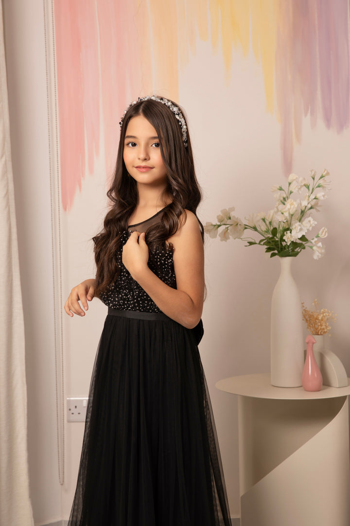 Lina Gorgeous Black Tulle Party Wear Dress