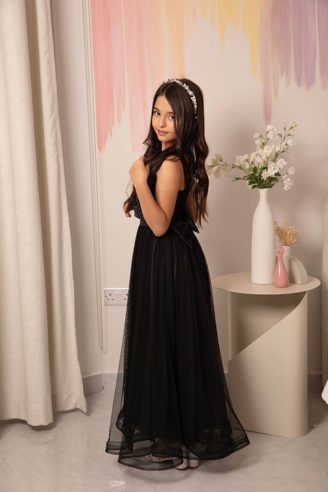 Lina Gorgeous Black Tulle Party Wear Dress