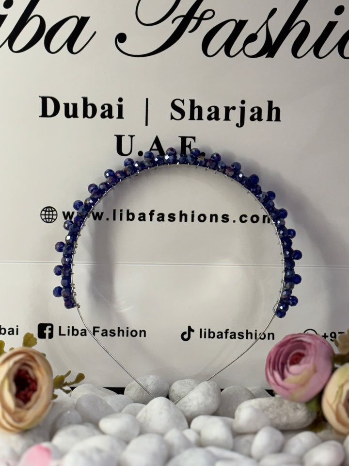Luxury Handmade Blue Pearl Hairband