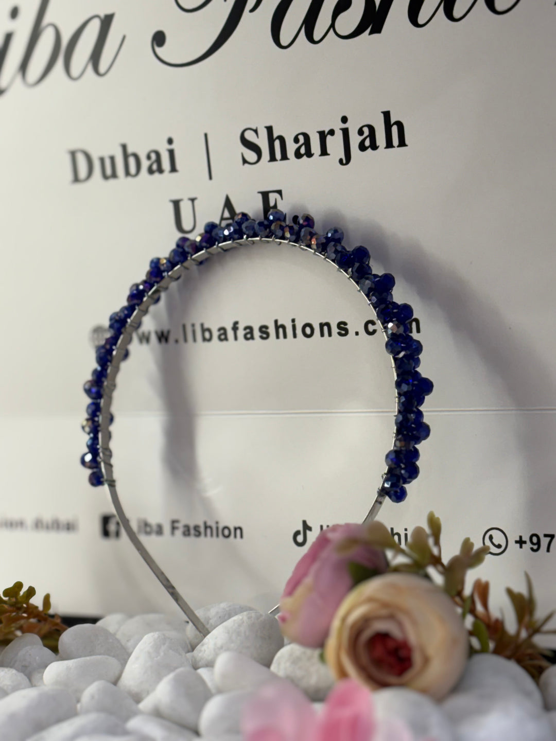 Luxury Handmade Blue Pearl Hairband