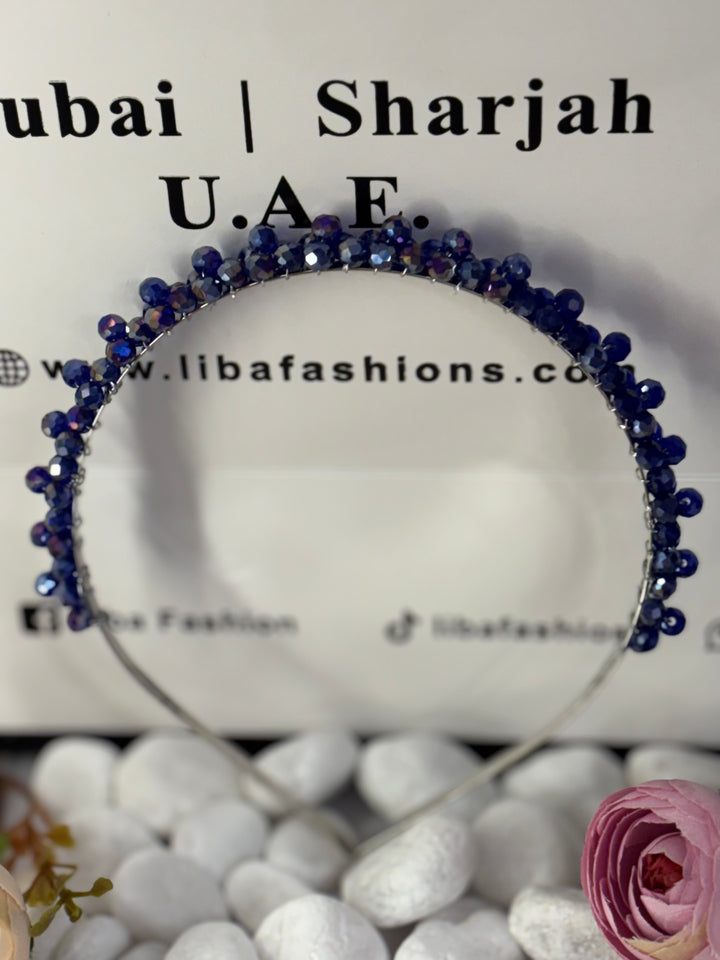 Luxury Handmade Blue Pearl Hairband