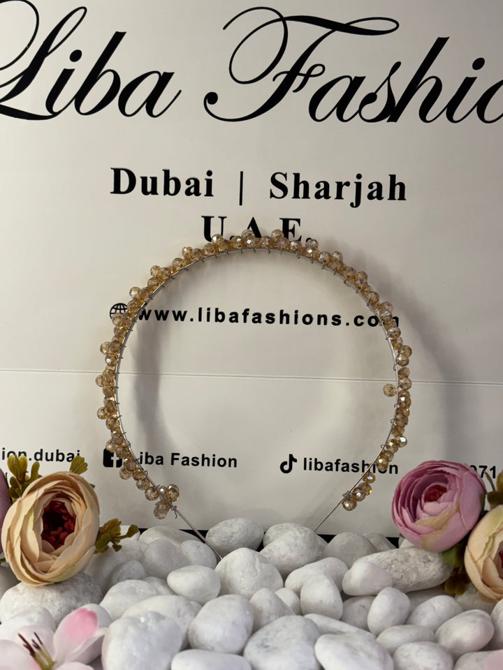 Luxury Handmade Golden Pearl Hairband