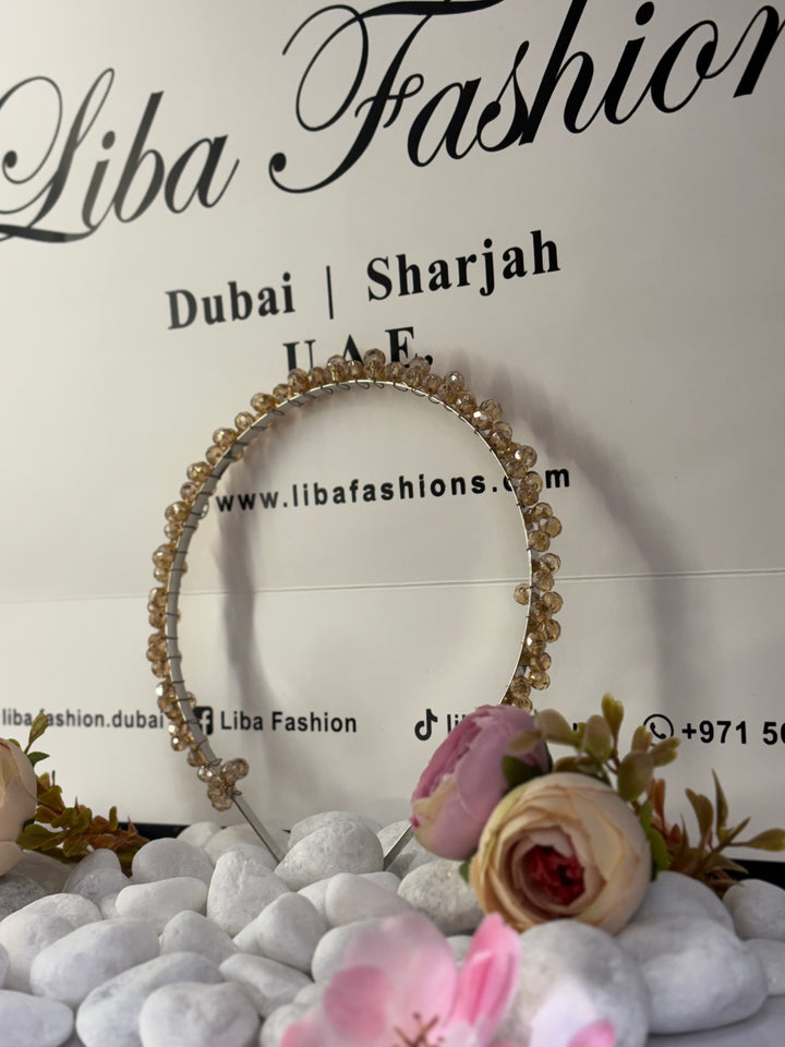 Luxury Handmade Golden Pearl Hairband