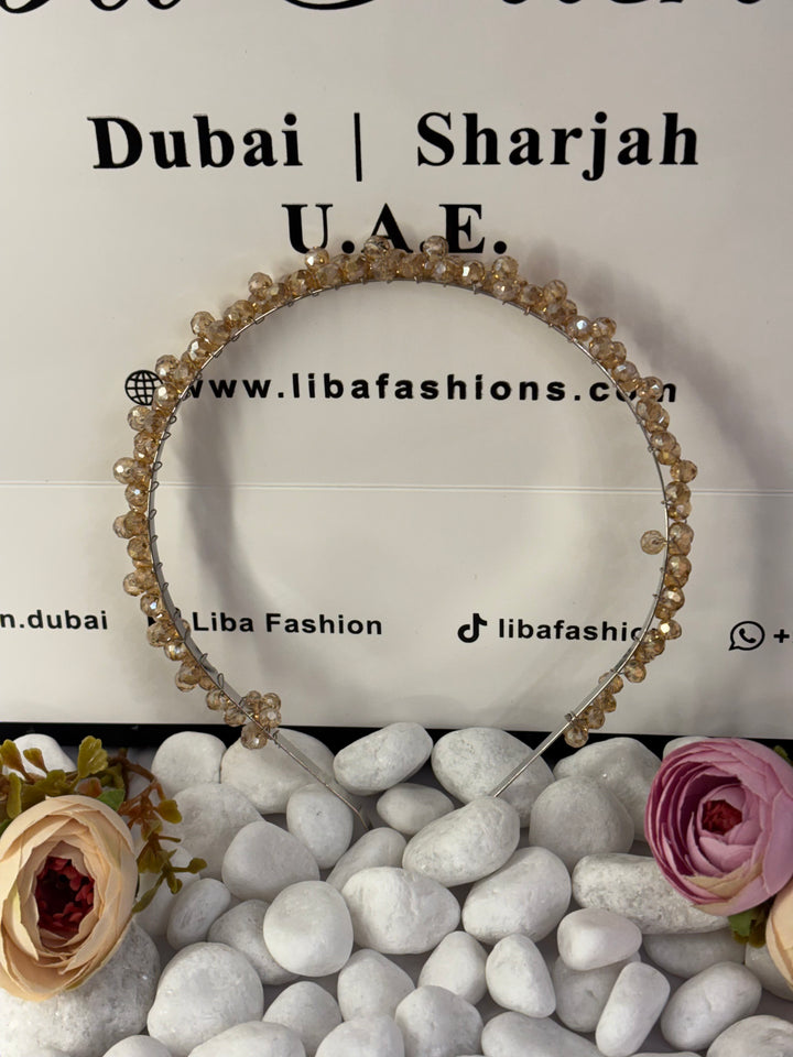 Luxury Handmade Golden Pearl Hairband